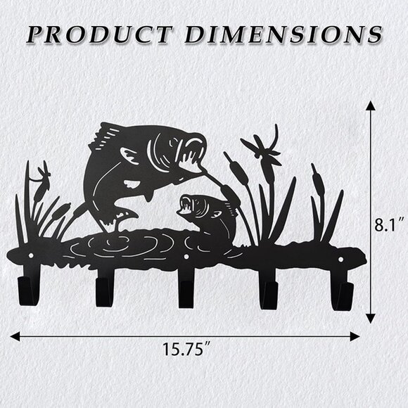 NEW Metal Fish Coat Hooks Wall Art Decor-Fish Hangers and Key Holder - Picture 3 of 9